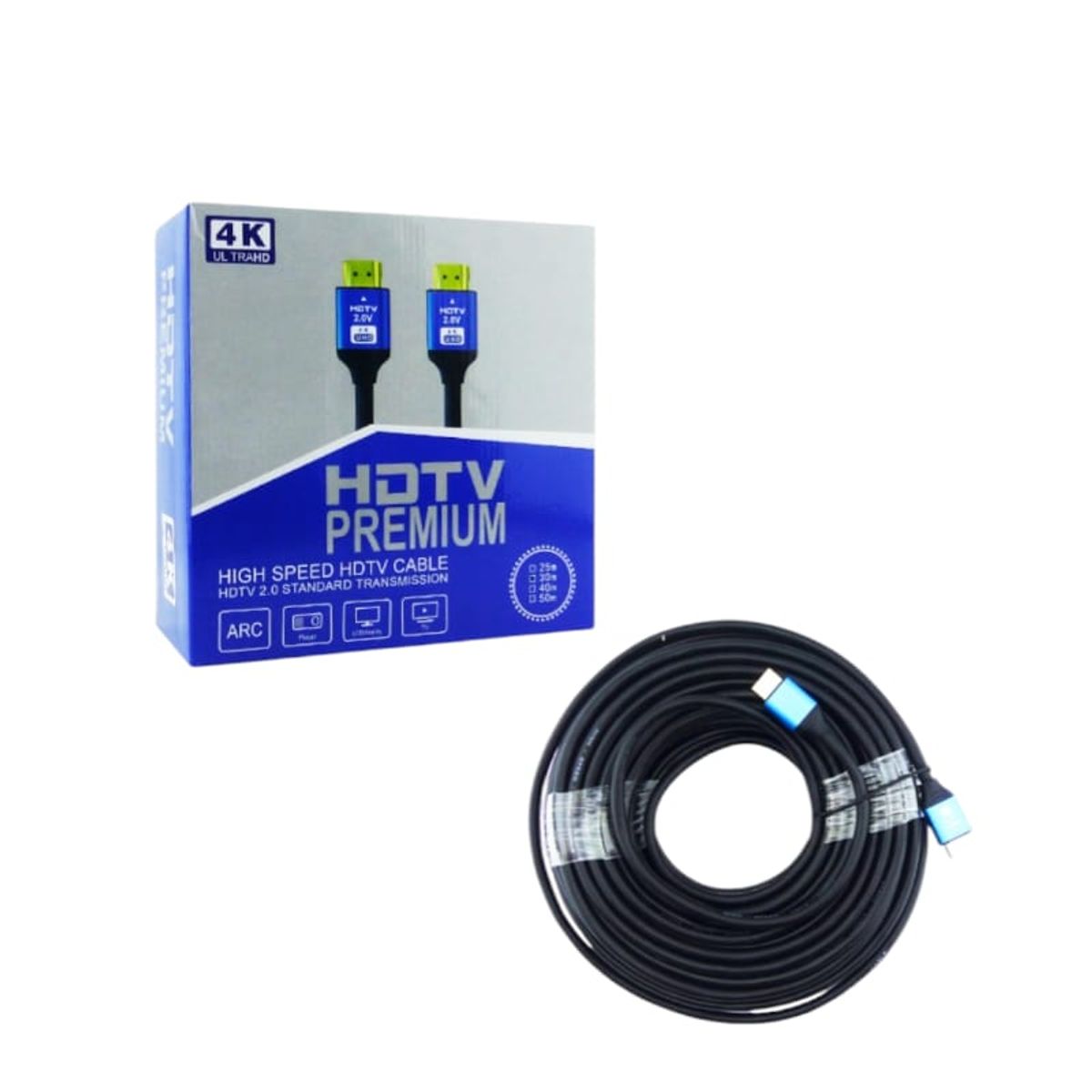 GENERICO - Cable HDMI HDVT De 30 Mts 4K Marca RST, 2.0 V Punta De Metal