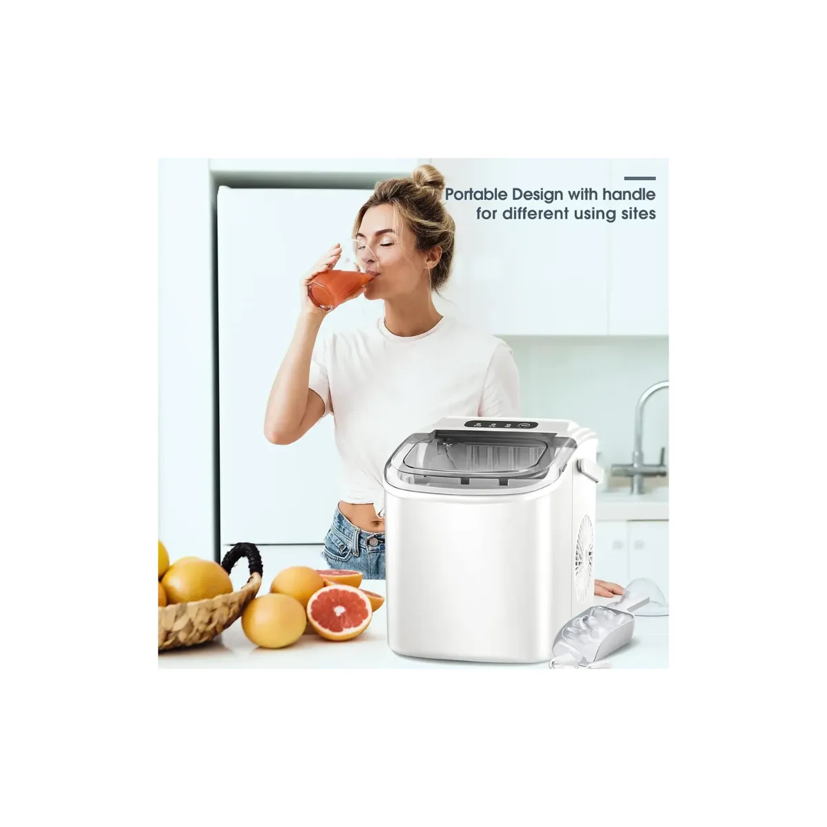 GENERICO - Maquina De Hielo Portatil Automatica Electrica 220v Hielera