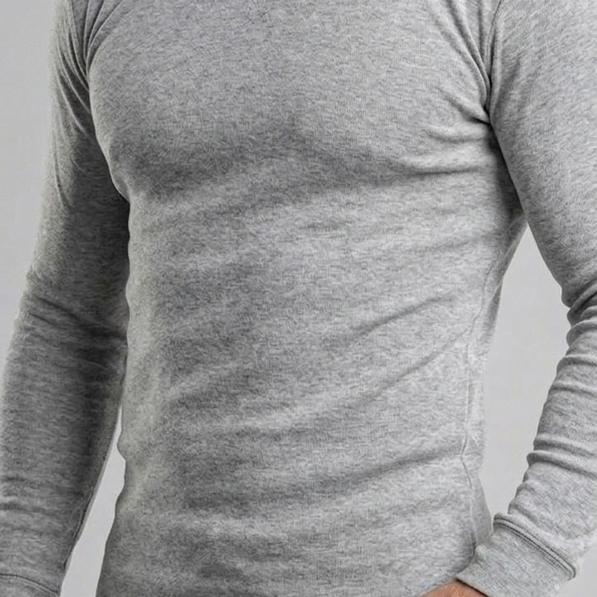 GARSIL - X3 Poleras De Algodon Manga Larga Para Hombre  - Cuello Redondo - Primera Capa