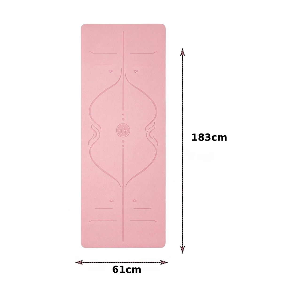 GENERICO - Kit Mat De Yoga 8mm Fitness color rosado más 5 Bandas Elásticas Resistencia