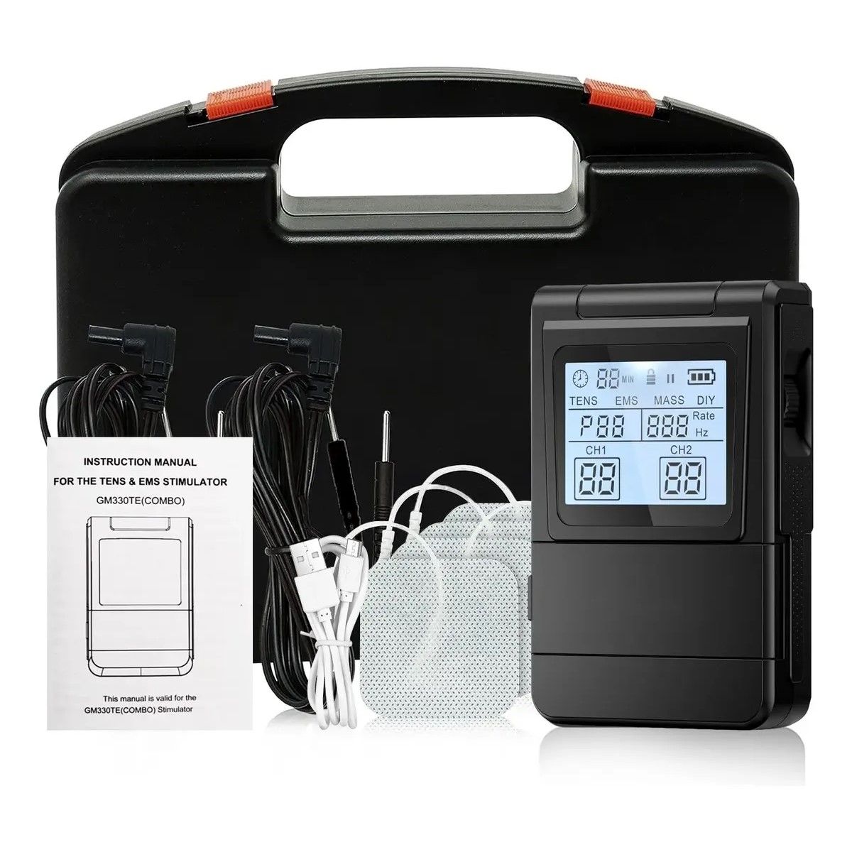 GENERICO - Electroestimulador Eléctrico Muscular 4 En 1 Tens/ems Usb BELUG