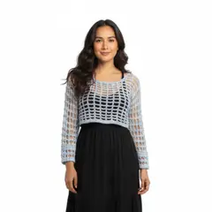 LUCYTA CREACIONES - Polera de Mujer Tejida a Crochet