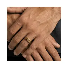 SAINT VENIK - Anillo Eros Dorado Enchapado 8US Energia Masculina