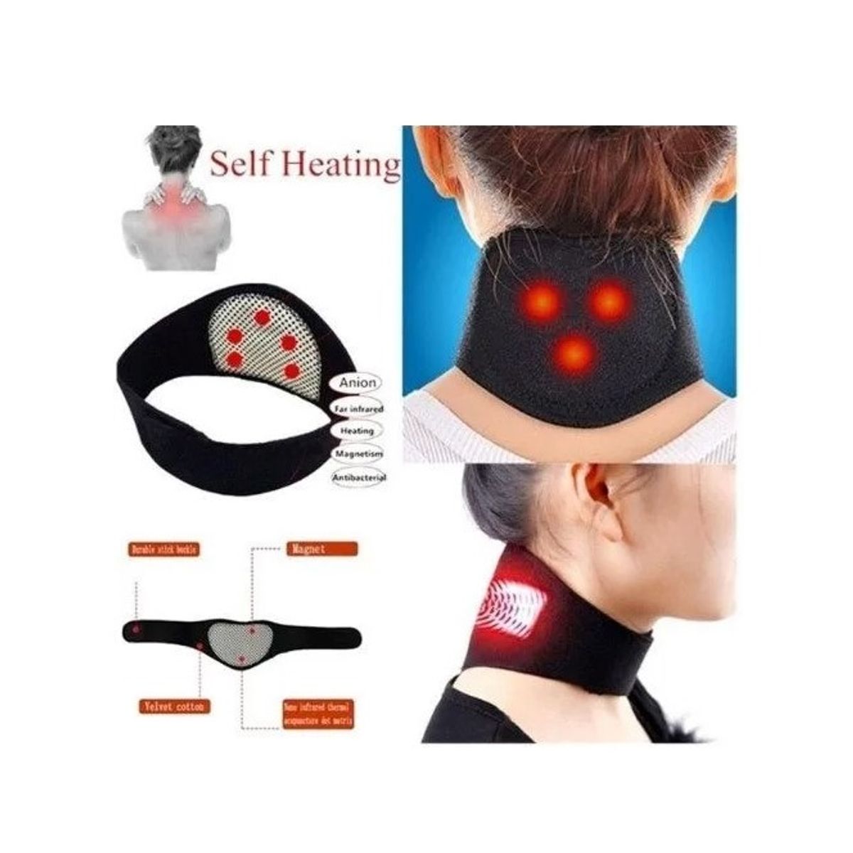 GENERICO - Faja Soporte Magnético Cervical Alivio Del Dolor Imanes