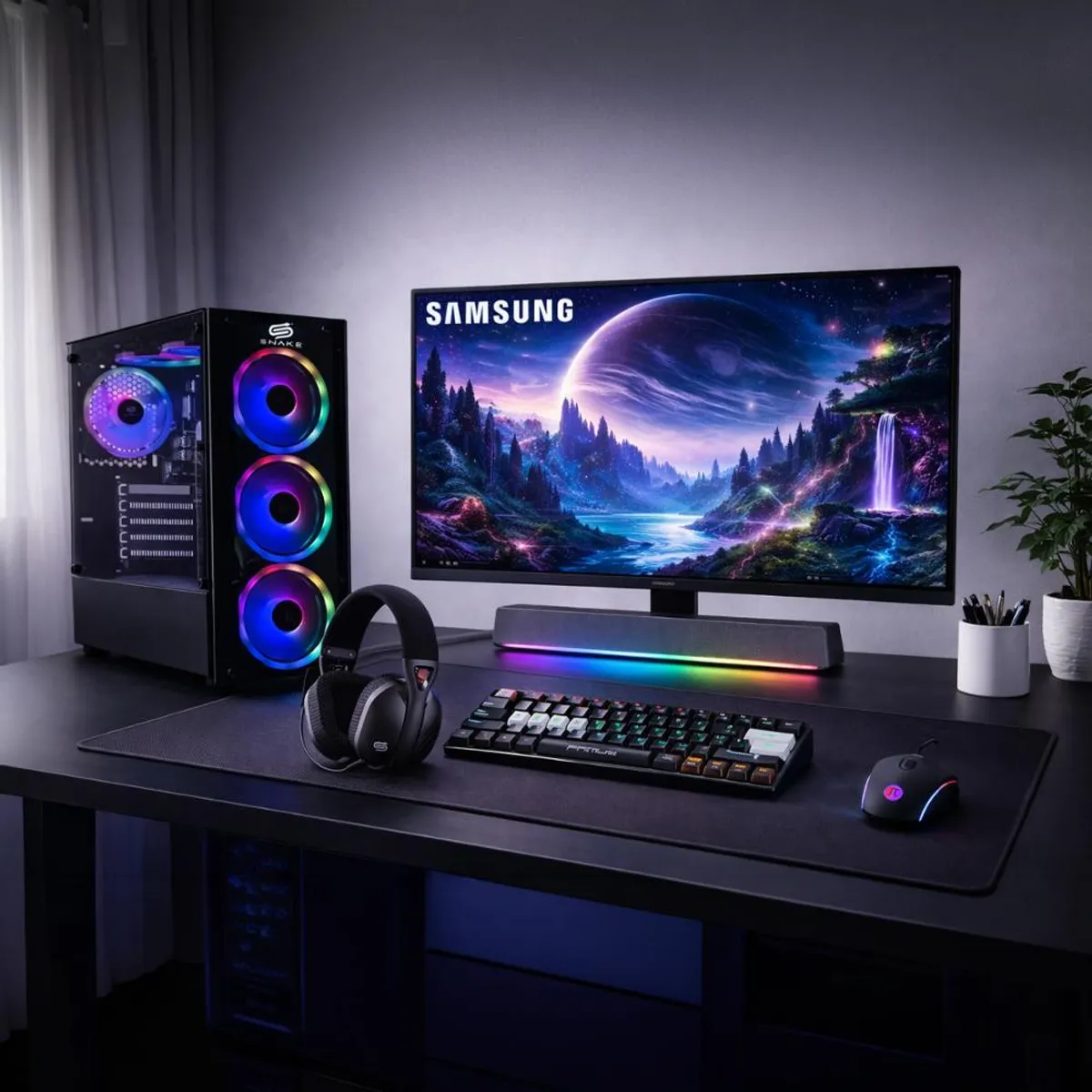 SNAKE GAMER - PC Snake Gamer + Monitor 22” Ryzen 3 3200G 16GB RAM 256GB