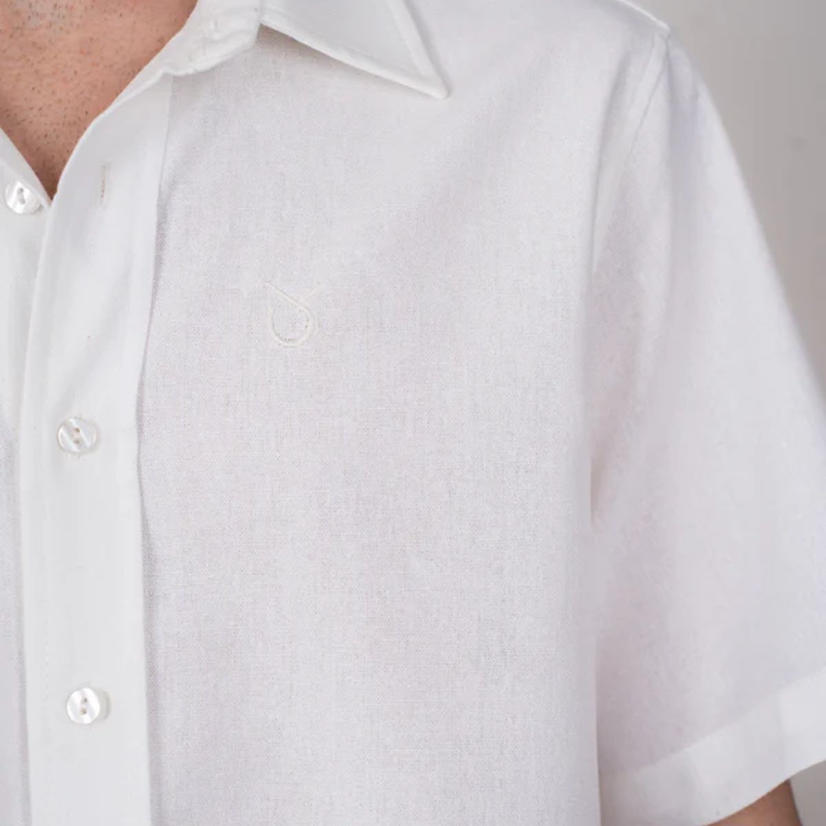 LINNE - Camisa Sicilia Hombre Lino Rayón Blanco Tailored Fit