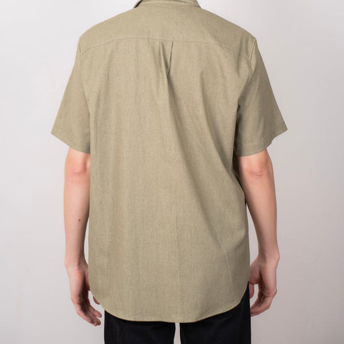 LINNE - Camisa Santorini Hombre Lino Rayón Verde Oliva Tailored Fit
