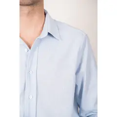 LINNE - Camisa Milán Hombre Lino Rayón Celeste Tailored Fit