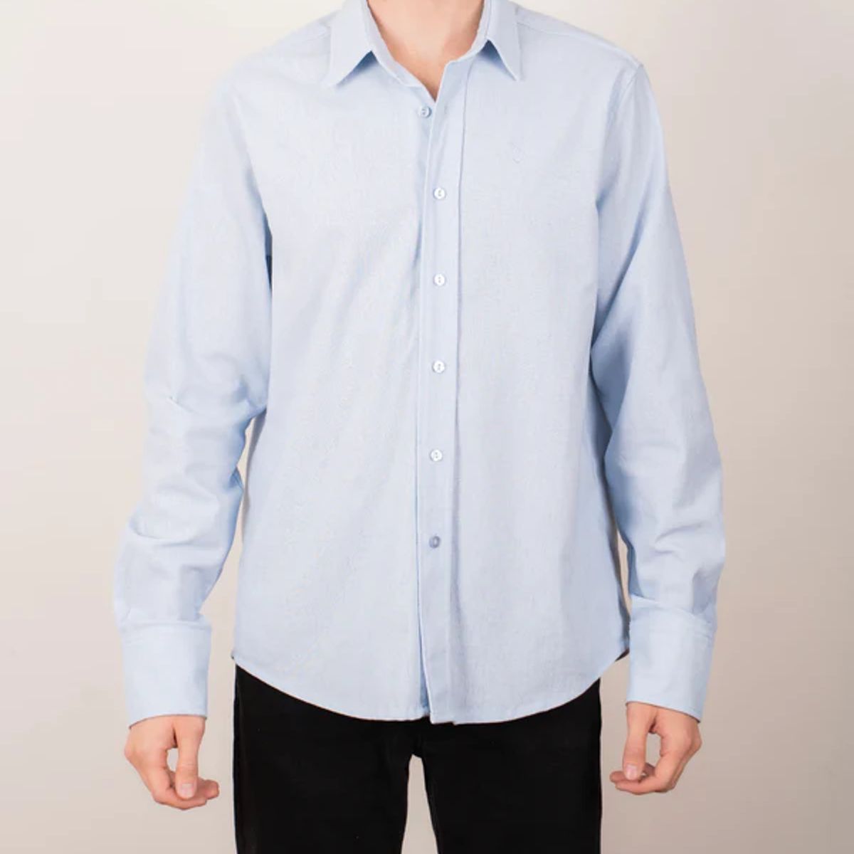 LINNE - Camisa Milán Hombre Lino Rayón Celeste Tailored Fit