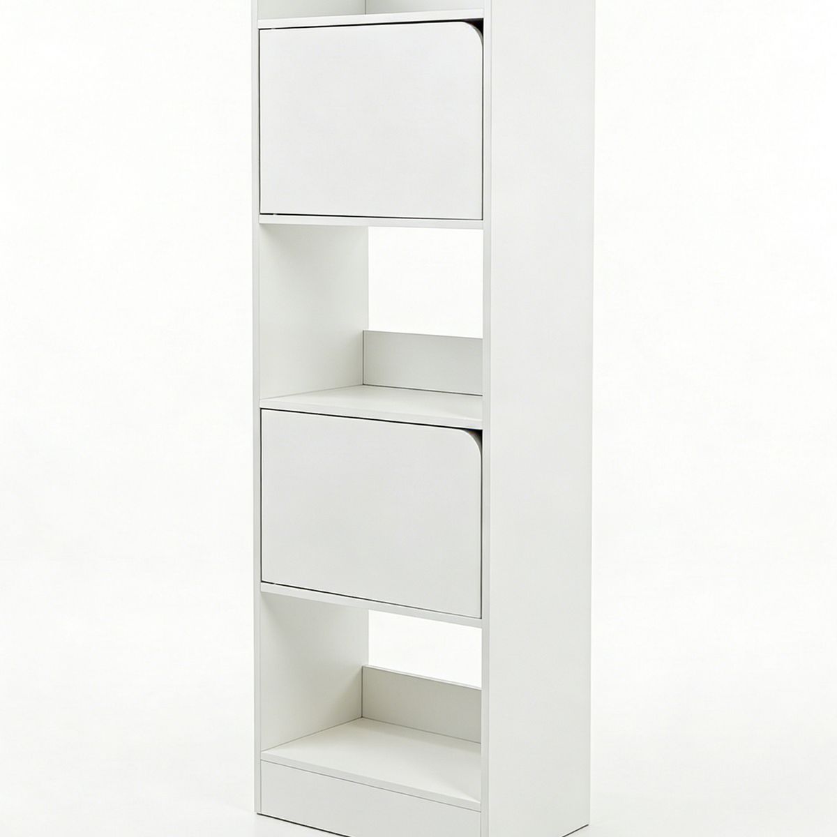 GENERICO - Librero Estantería Moderno Organizador 5 Niveles con 2 Ptas 42x22x120cm Blanco MDF
