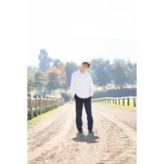 LINNE - Pantalón Atenas Unisex Adulto Lino Rayon Azul Marino Straight Tiro Medio