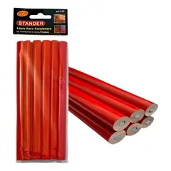 GENERICO - Lápiz Carpintero Ovalado Madera Albañil Construcción 12 Pcs