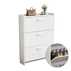 GENERICO - Zapatera De Madera 3 Cajones 107x65x24cm Color Blanco