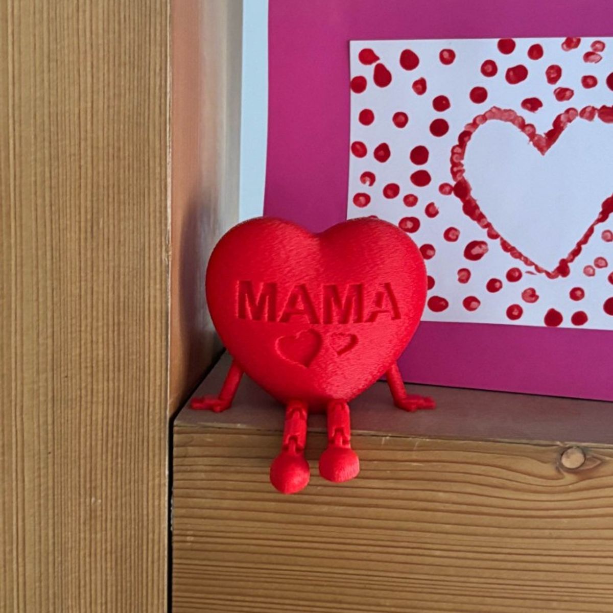 GENERICO - Figura Decorativa Pierna articulada con forma de corazón - Mamá