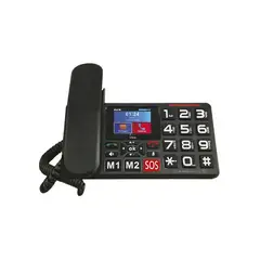 MLAB - Teléfono Senior Inalámbrico Sobremesa 4g Sos 2.8 9440 Color Negro Teléfono Fijo