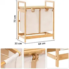 GENERICO - Cesta Canasto De Ropa Sucia Con Soporte De Bambu