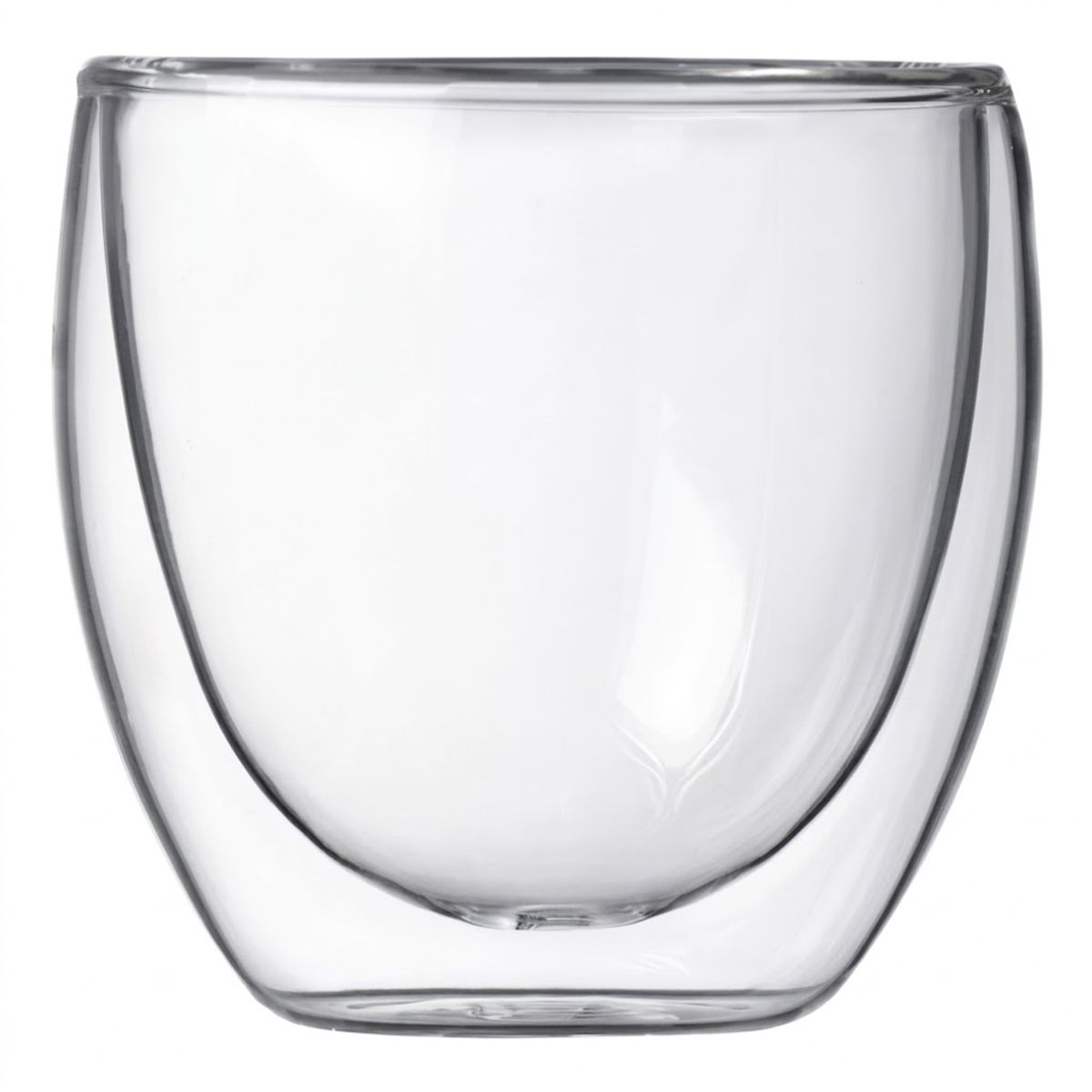 GENERICO - Set 4 Tazas Espresso Doble Pared 250ml Frio, Caliente Cukin Transparente Sin Asa