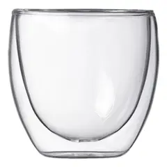 GENERICO - Set 4 Tazas Espresso Doble Pared 250ml Frio, Caliente Cukin Transparente Sin Asa