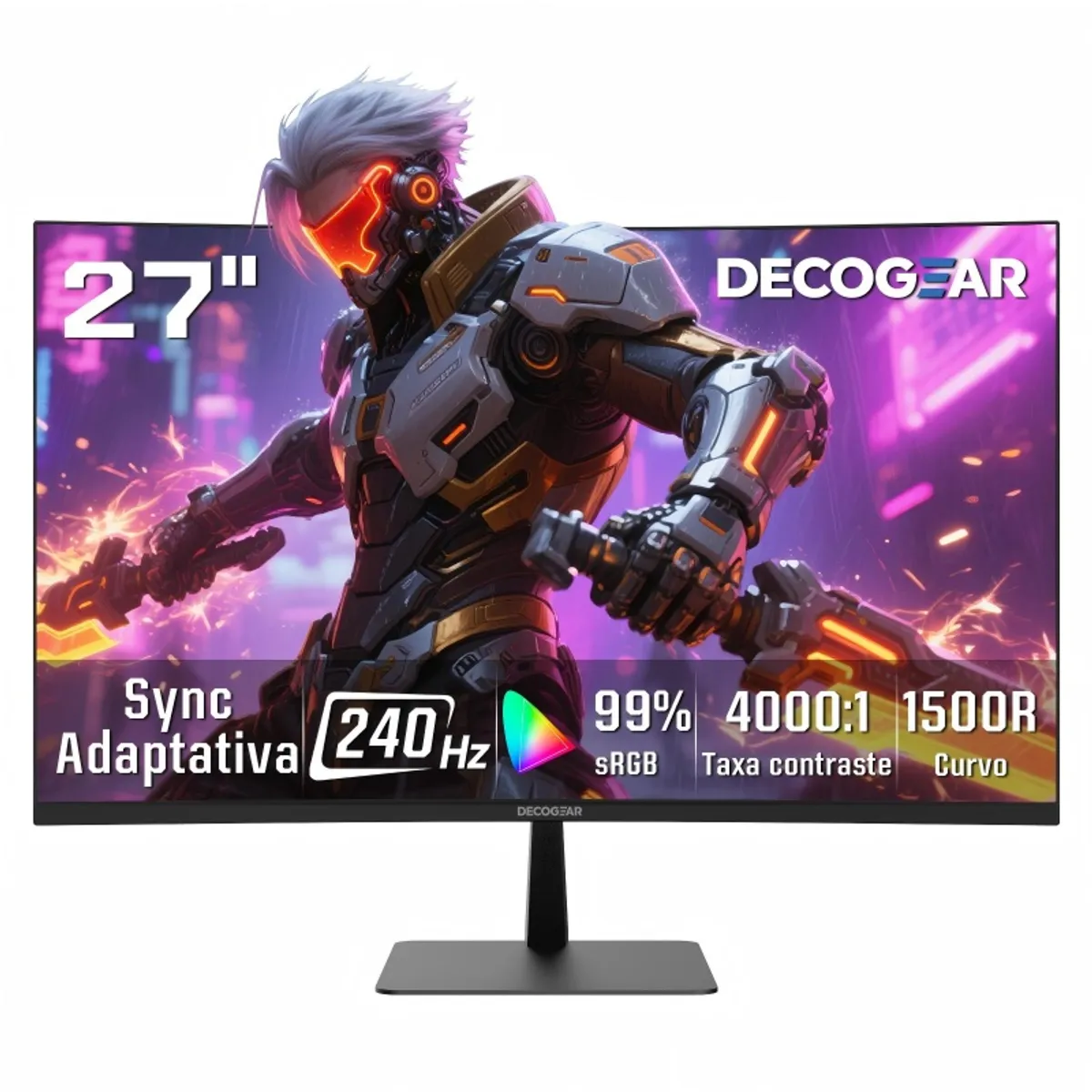 DECO GEAR - Monitor Gamer Curvo Deco Gear 27 240Hz FHD 2ms 1500R VA HDR HDMI DP
