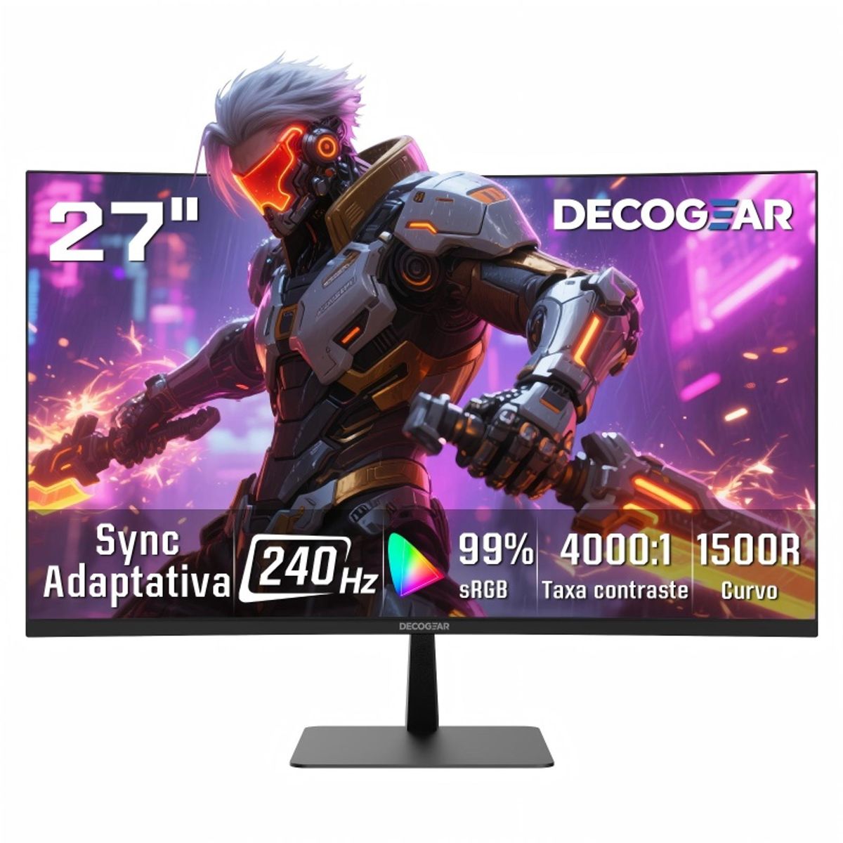 DECO GEAR - Monitor Gamer Curvo Deco Gear 27 240Hz FHD 2ms 1500R VA HDR HDMI DP