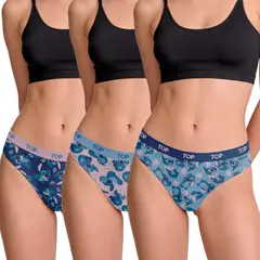 TOP - Calzón Bikini Algodón Pack 3 Stitch C5