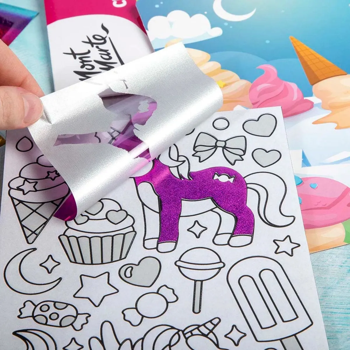 MONT MARTE - Manualidades de unicornios con láminas metálicas 36 pcs