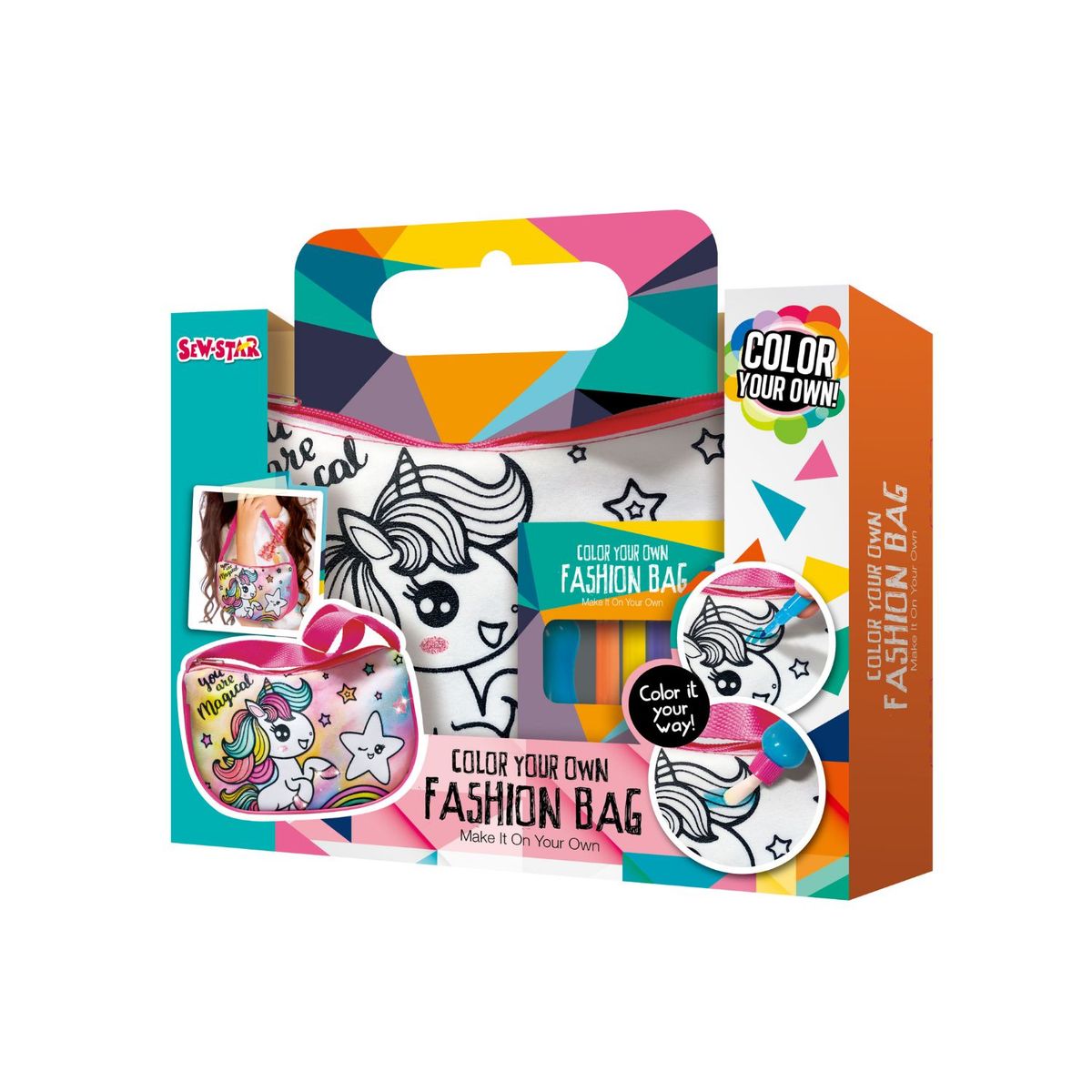 SEW STAR - Kit de arte personaliza tu cartera de unicornios