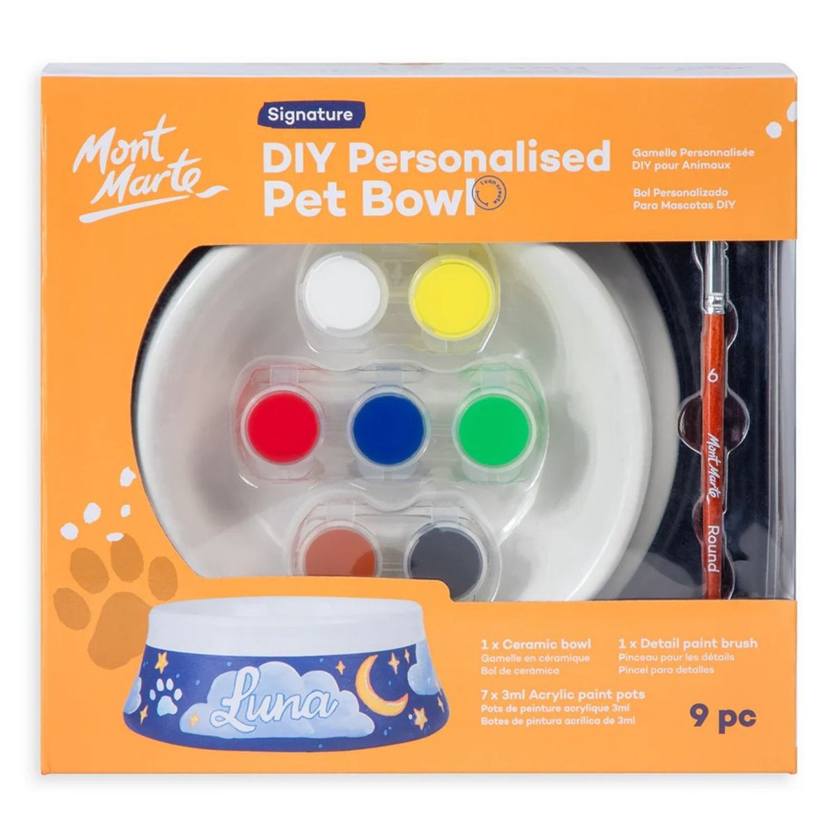 MONT MARTE - Kit de arte Bowl de cerámica para mascotas personalizable