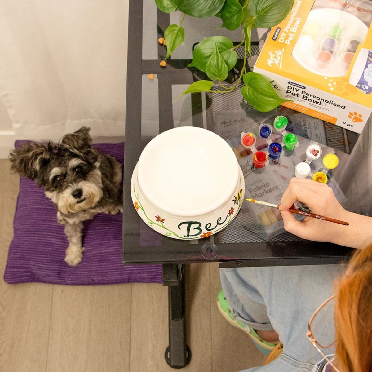 MONT MARTE - Kit de arte Bowl de cerámica para mascotas personalizable