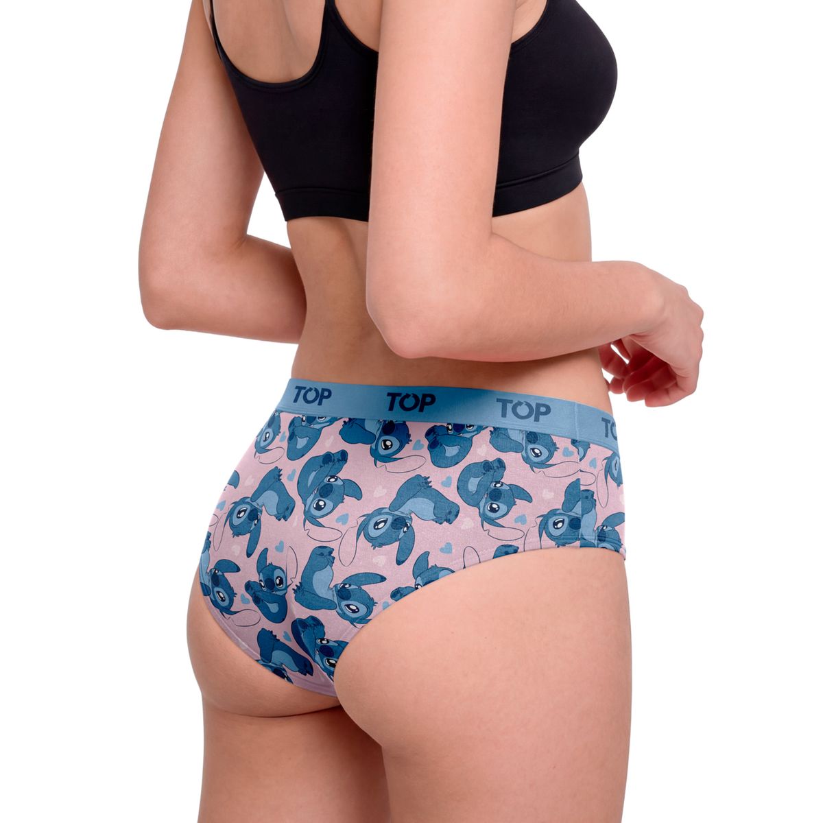TOP - Calzón Pantaletas Algodón Con Elástico Pack 3 Stitch C3 Top