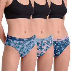 TOP - Calzón Pantaletas Algodón Con Elástico Pack 3 Stitch C3