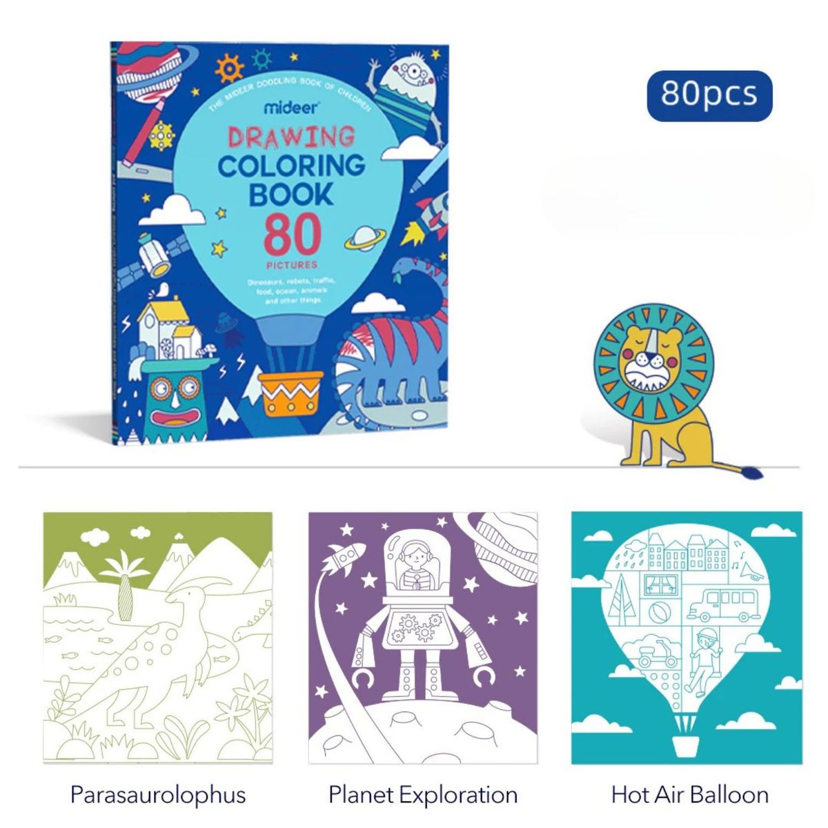 MIDEER - Pack de 2 libros para pintar y crayones