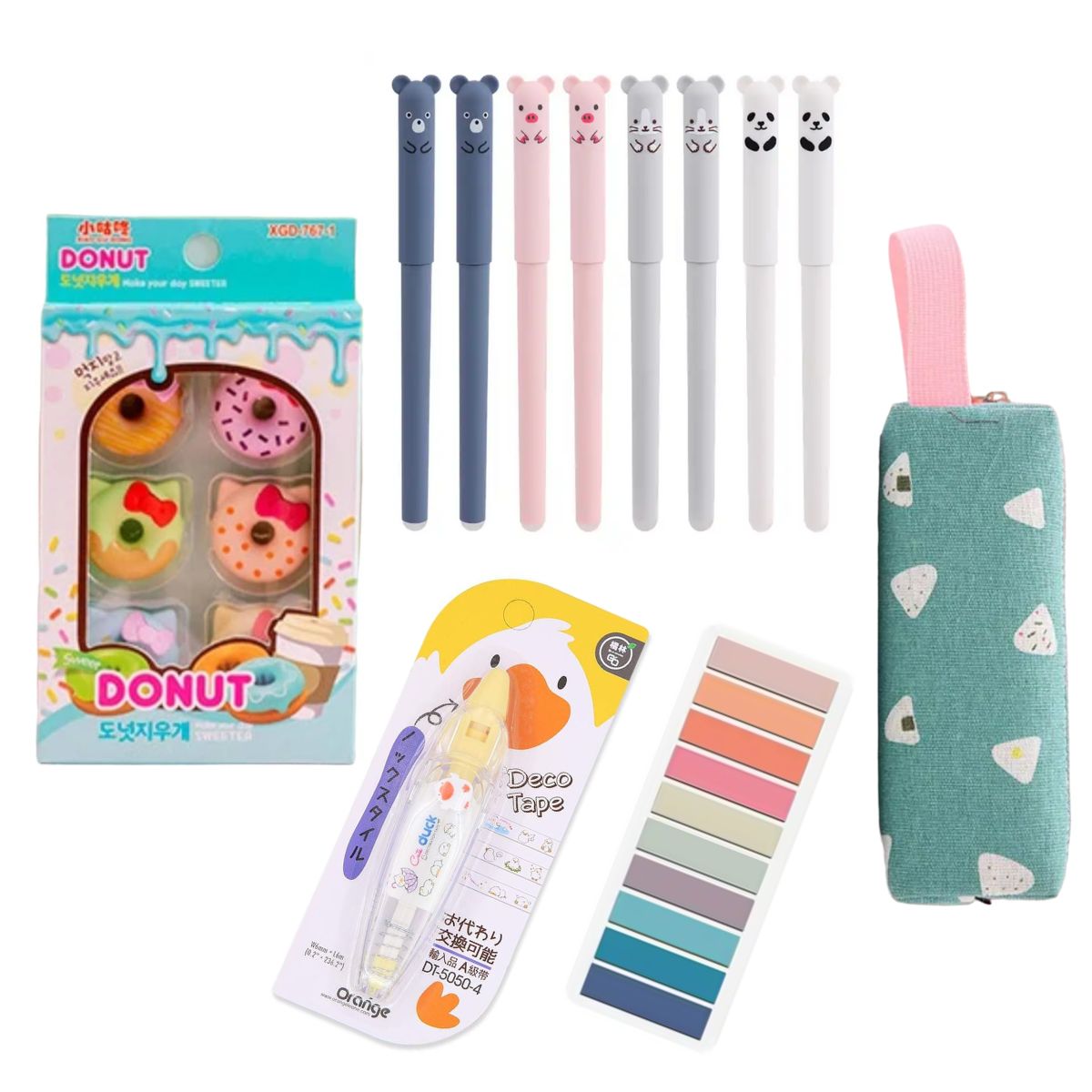 GENERICO - Set artículos de escritorio y papelería kawaii Korea