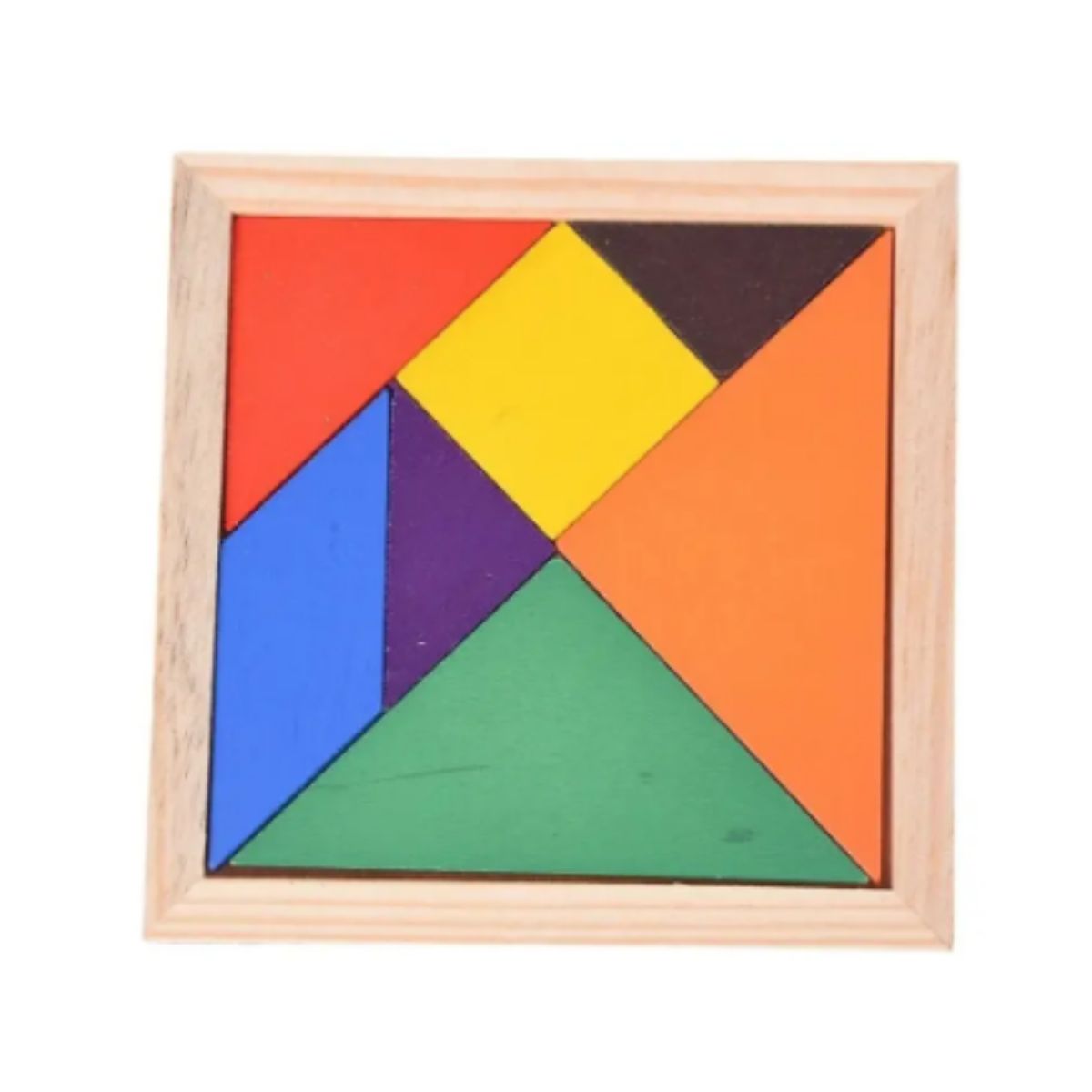 GENERICO - PACK 5 ROMPECABEZAS DE MADERA DE TANGRAM COLORIDO