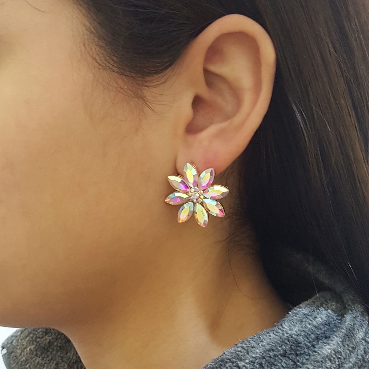 GENERICO - Aros De Fantasía Para Fiesta De Cristales Pendientes Stars