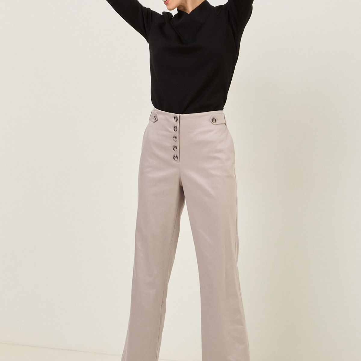 MA GRIFFE - Pantalon Gris Mujer Magriffe
