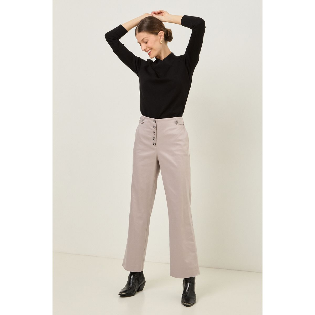 MA GRIFFE - Pantalon Gris Mujer Magriffe