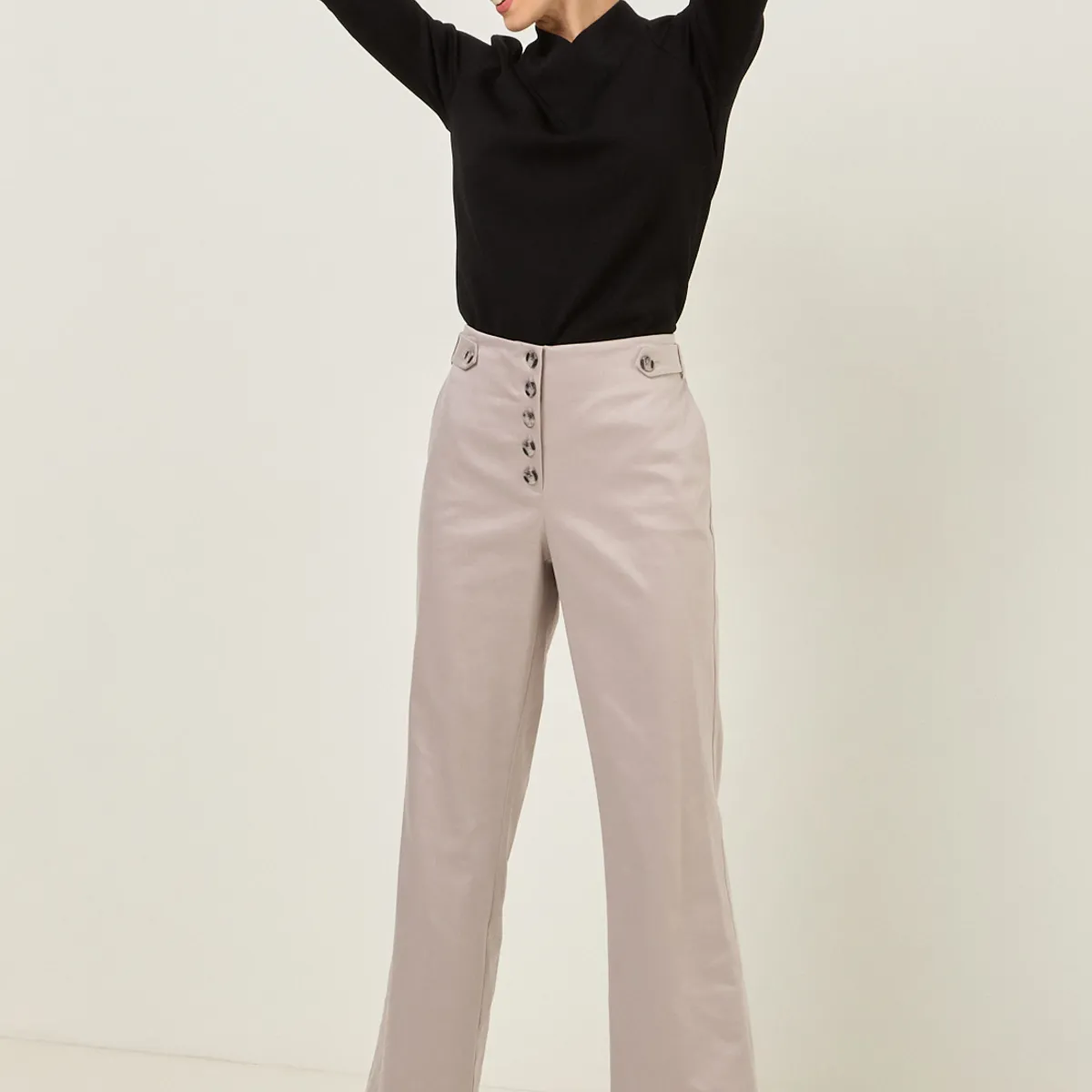 MA GRIFFE - Pantalon Gris Mujer Magriffe