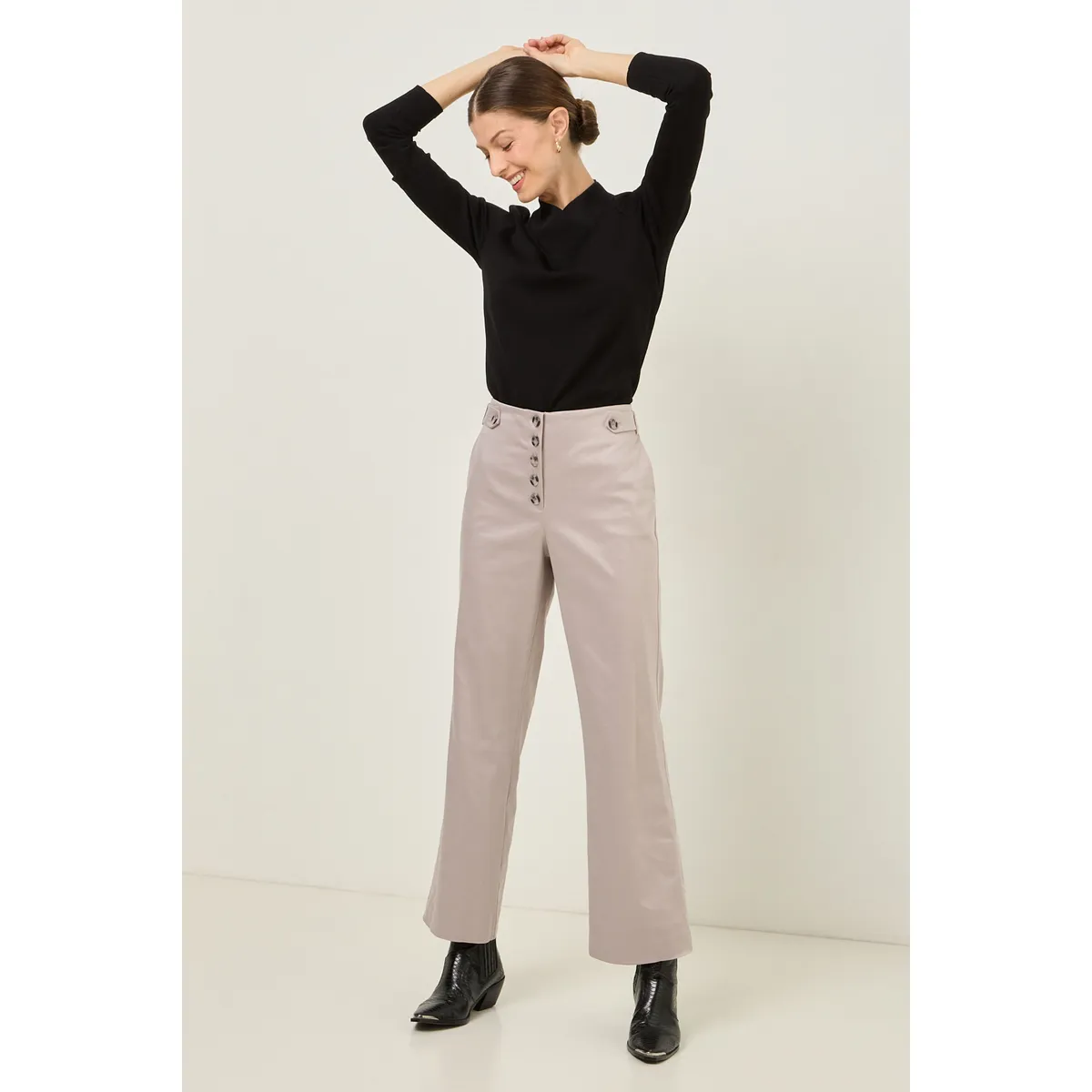 MA GRIFFE - Pantalon Gris Mujer Magriffe