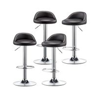 Pack 4 Silla Piso Bar Altura Regulable Taburete Respaldo