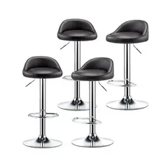 GENERICO - Pack 4 Silla Piso Bar Altura Regulable Taburete Respaldo
