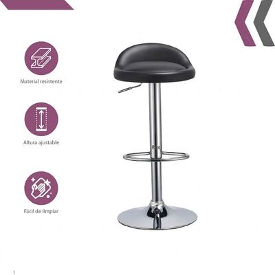 Imagen 2 del producto Pack 4 Silla Piso Bar Altura Regulable Taburete Respaldo