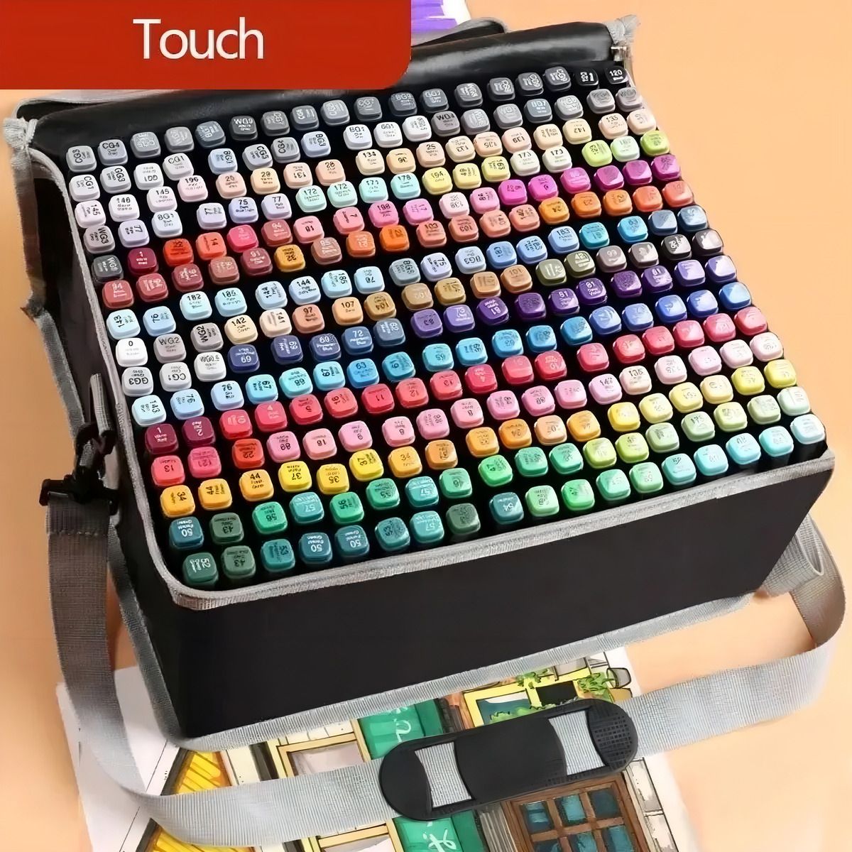 GENERICO - Set 262 Marcadores Lápices Colores Touch Doble Punta + Bols