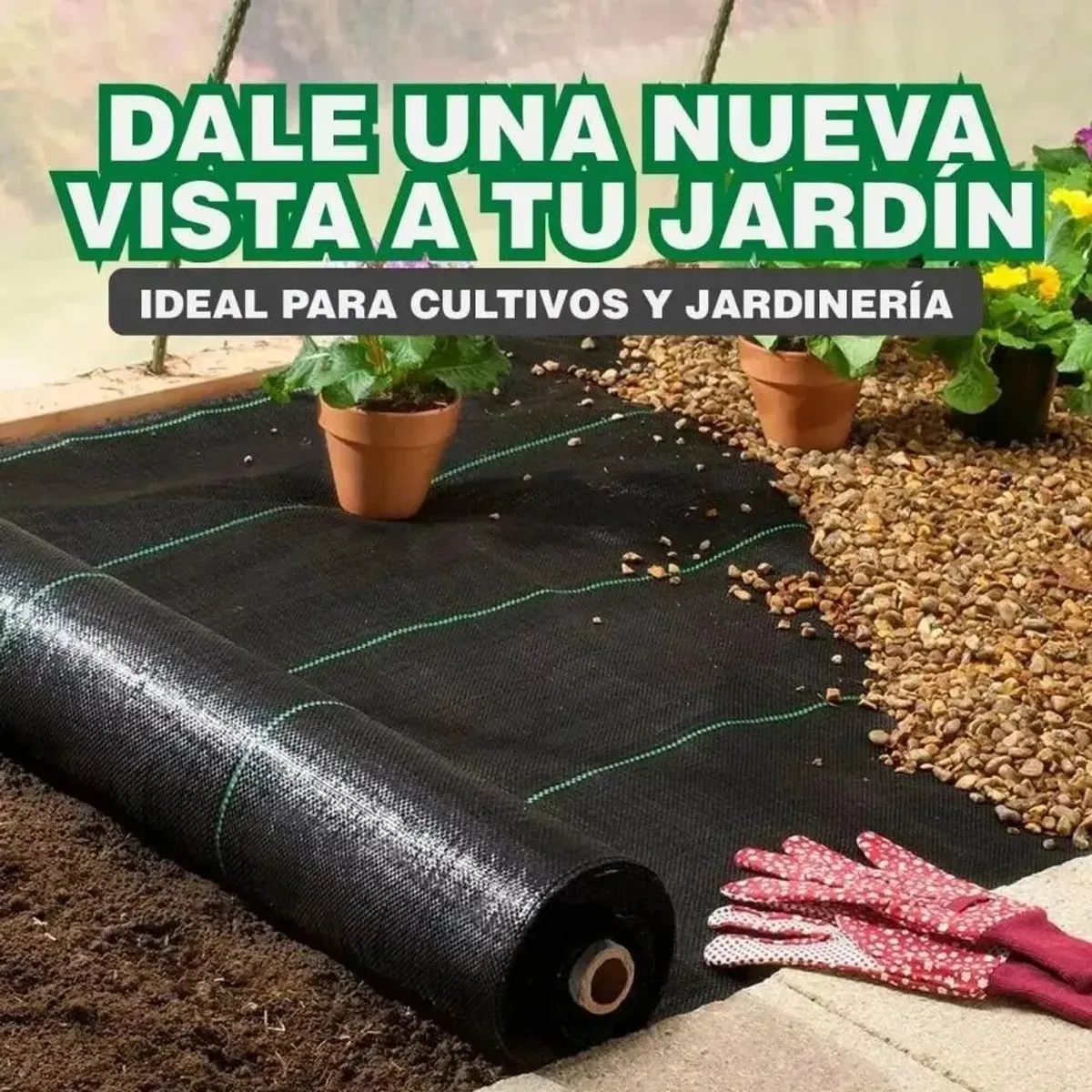 GENERICO - Malla Antimaleza ground Cover Lona Antimaleza Negro 15x100m