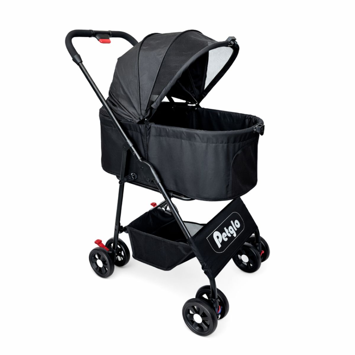 BEBEGLO - Coche Moises para macotas 2 en 1 Petglo RS-820 Negro