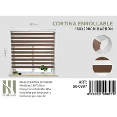 GENERICO - Cortina Roller Duo Lisa 180 x 200 color cafe