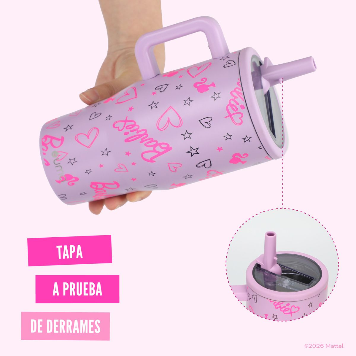 UMA - Vaso Térmico Tumbler Mug Barbie Love 590ml Acero Inox UMA