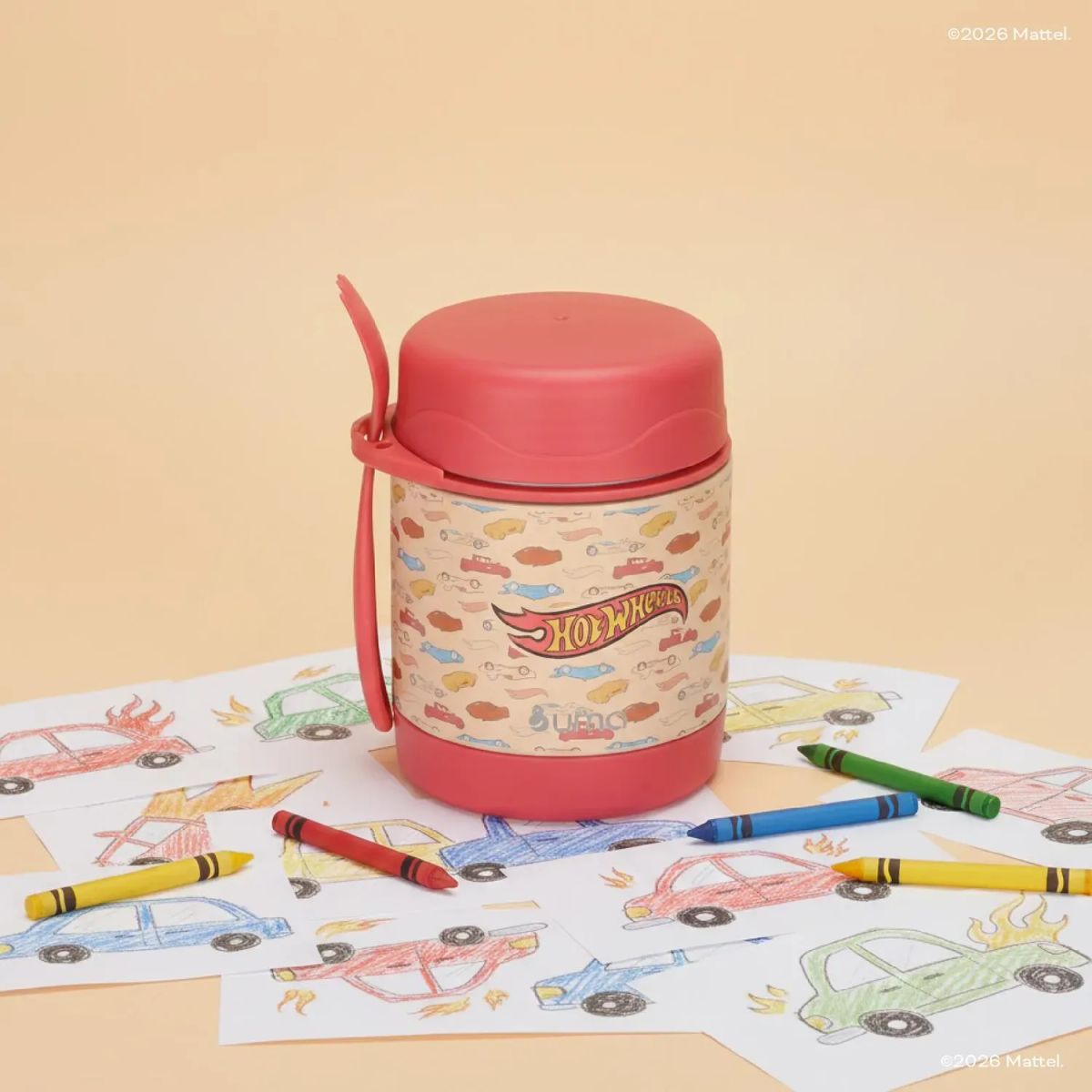 UMA - Termo Comida Hot Wheels Class + Cuchara 330ml Acero Inox UMA