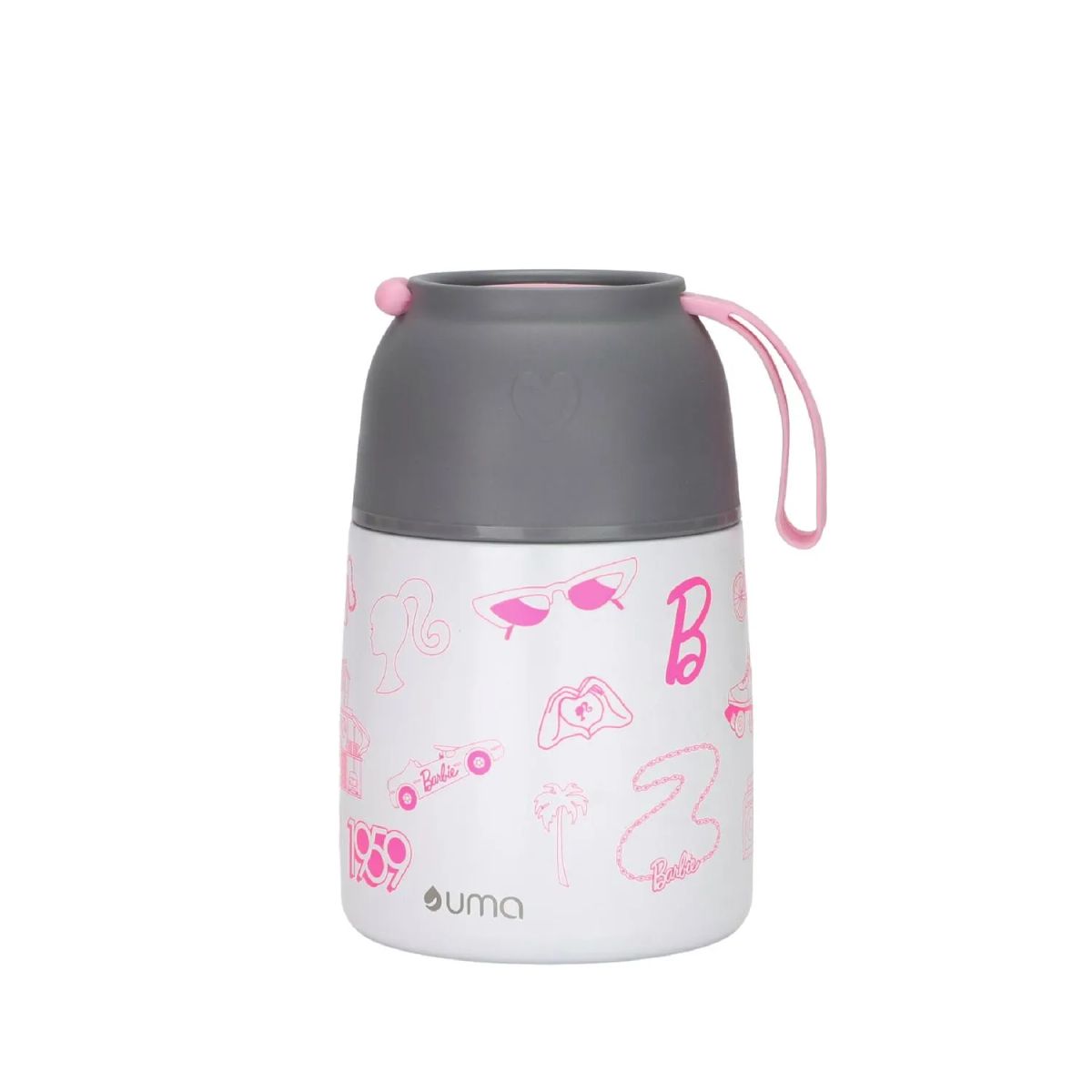 UMA - Termo Comida Barbie Fun + Cuchara 450ml Acero Inox UMA