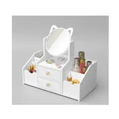 GENERICO - Organizador Cajón Maquillaje Con Espejo Diseño Orejas Repisa